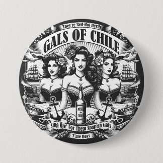 Badge Rond 7,6 Cm Galles du Chili