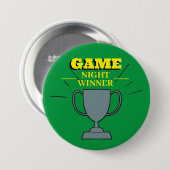 Badge Rond 7,6 Cm Game Night vainqueur Fun Trophée pour Party Champs (Devant & derrière)
