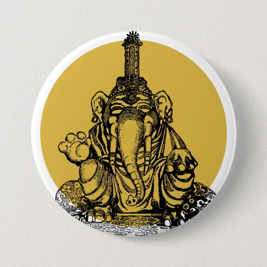 Badge Rond 7,6 Cm Ganesha (Devant)