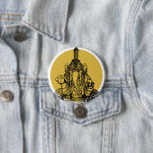 Badge Rond 7,6 Cm Ganesha (En situation)