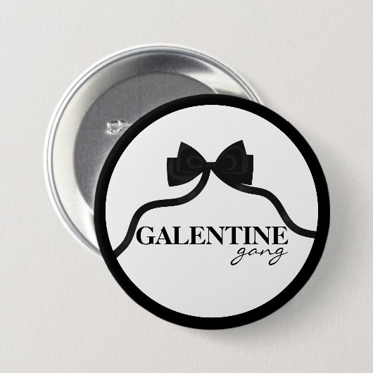Badge Rond 7,6 Cm Gang de Galentine Ami Valentine Black Bow (Devant & derrière)