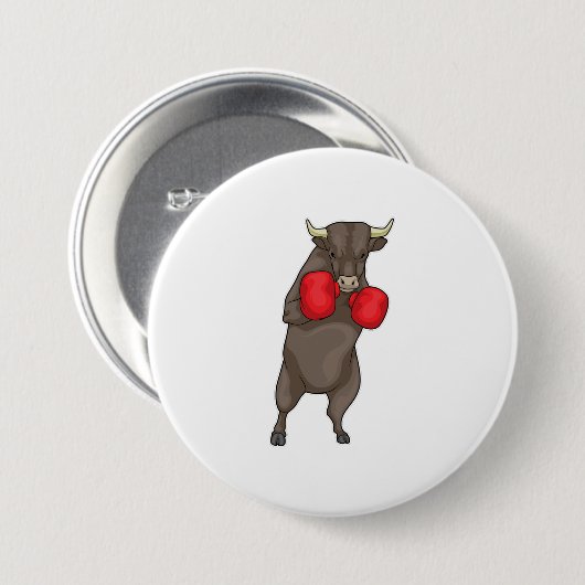 Badge Rond 7,6 Cm Gants de boxe Bull Boxer (Devant & derrière)