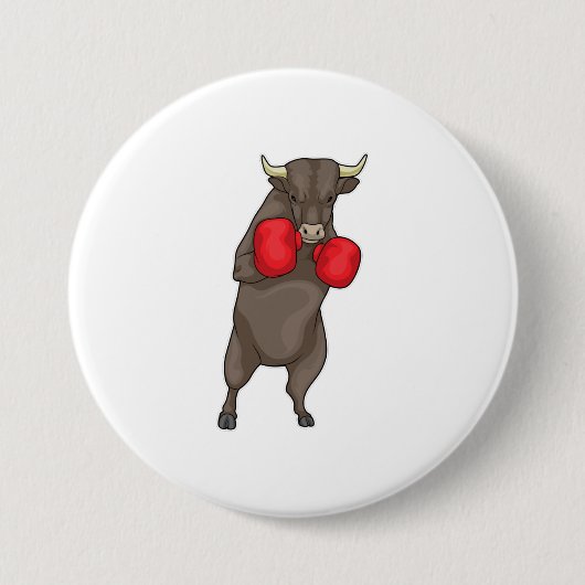 Badge Rond 7,6 Cm Gants de boxe Bull Boxer (Devant)