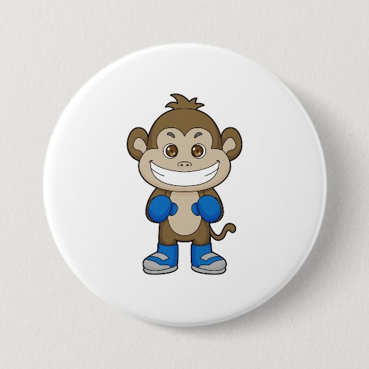 Badge Rond 7,6 Cm Gants de boxe de singe (Devant)
