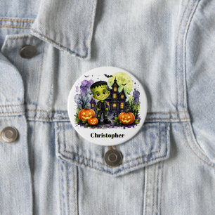 Badge Rond 7,6 Cm Garçon de Frankenstein mignon pour fête d'annivers