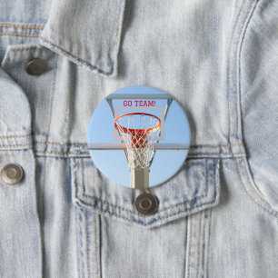 Badge Rond 7,6 Cm Garçons "Go Team" Anniversaire Party Basketball Ho