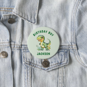 Badge Rond 7,6 Cm Garçons Personnalisé Cute Dinosaur Anniversaire Ba