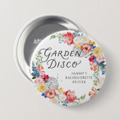 Badge Rond 7,6 Cm Garden Disco Bachelorette Button Pin (Devant & derrière)