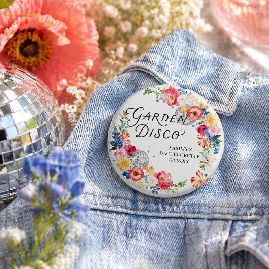 Badge Rond 7,6 Cm Garden Disco Bachelorette Button Pin