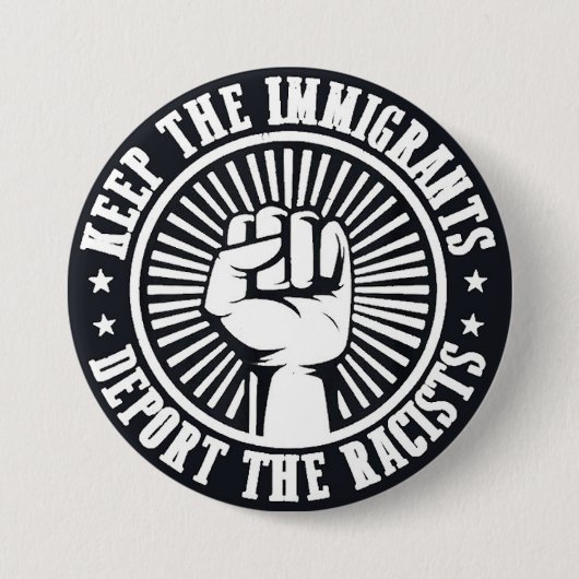 Badge Rond 7,6 Cm garder les immigrants (Devant)