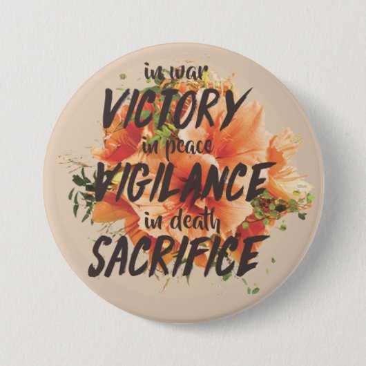 Badge Rond 7,6 Cm Gardien gris Motto Button (Devant)