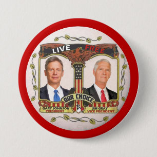 Badge Rond 7,6 Cm Gary Johnson/gris de JIM en 2012