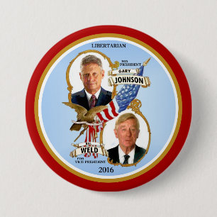 Badge Rond 7,6 Cm Gary Johnson pour le président