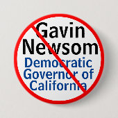 Badge Rond 7,6 Cm Gavin Newsom démocrate Gouverneur CA (Devant)