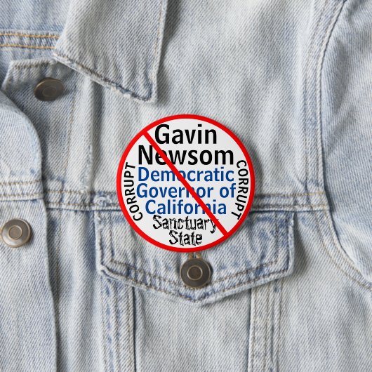 Badge Rond 7,6 Cm Gavin Newsom, démocrate Gouverneur de CA (En situation)