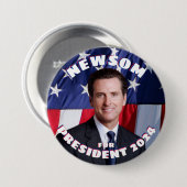 Badge Rond 7,6 Cm Gavin Newsom pour le président (Devant & derrière)