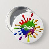 Badge Rond 7,6 Cm Gay pride Rainbow Flag Splash Pride (Devant & derrière)