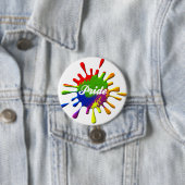 Badge Rond 7,6 Cm Gay pride Rainbow Flag Splash Pride (En situation)