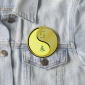 Badge Rond 7,6 Cm Gémeaux & Chèvre Métal (En situation)