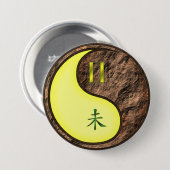 Badge Rond 7,6 Cm Gémeaux & Chèvre Terre (Devant & derrière)
