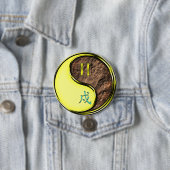 Badge Rond 7,6 Cm Gémeaux & Chien de Terre (En situation)