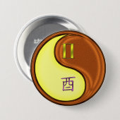 Badge Rond 7,6 Cm Gémeaux & Coq de Bois (Devant & derrière)