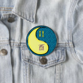 Badge Rond 7,6 Cm Gémeaux & Coq d'eau (En situation)