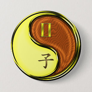 Badge Rond 7,6 Cm Gémeaux & Rat de Bois