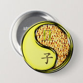 Badge Rond 7,6 Cm Gémeaux & Rat de feu (Devant & derrière)