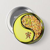 Badge Rond 7,6 Cm Gémeaux & Tigre de Feu (Devant & derrière)