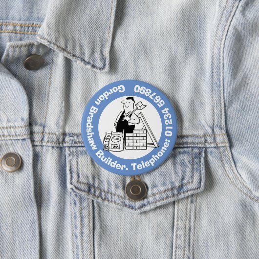 Badge Rond 7,6 Cm Générateur avec matériaux de construction. (En situation)