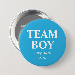 Badge Rond 7,6 Cm Genre révéler Team Boy bleu n'importe quel thème