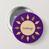 Badge Rond 7,6 Cm Geometric Sun Circle Thunder_Cove (Devant & derrière)
