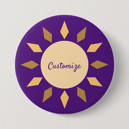 Badge Rond 7,6 Cm Geometric Sun Circle Thunder_Cove (Devant)