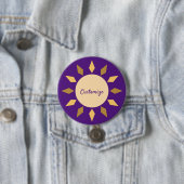 Badge Rond 7,6 Cm Geometric Sun Circle Thunder_Cove (En situation)