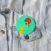 Badge Rond 7,6 Cm Géométrie abstraite (En situation)