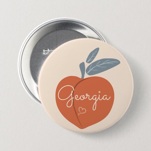 Badge Rond 7,6 Cm Georgia Peach (Devant & derrière)