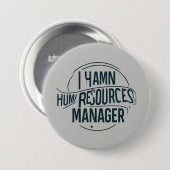 Badge Rond 7,6 Cm Gestionnaire des ressources humaines professionnel (Devant & derrière)