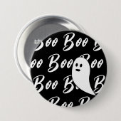Badge Rond 7,6 Cm Ghost Halloween noir blanc motif (Devant & derrière)