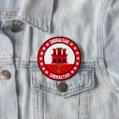 Badge Rond 7,6 Cm Gibraltar (En situation)
