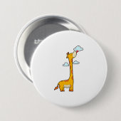 Badge Rond 7,6 Cm Girafe aux nuages (Devant & derrière)
