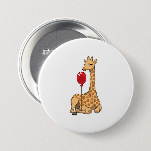 Badge Rond 7,6 Cm Girafe balloon (Devant & derrière)