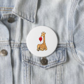 Badge Rond 7,6 Cm Girafe balloon (En situation)