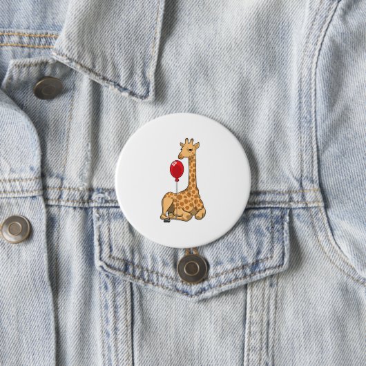 Badge Rond 7,6 Cm Girafe balloon (En situation)