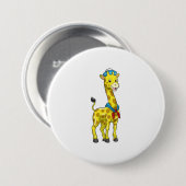 Badge Rond 7,6 Cm Girafe en voile avec casquette de voile (Devant & derrière)
