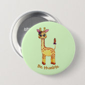 Badge Rond 7,6 Cm Girafe mignonne de bébé d'aquarelle (Devant & derrière)