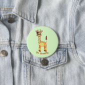 Badge Rond 7,6 Cm Girafe mignonne de bébé d'aquarelle (En situation)