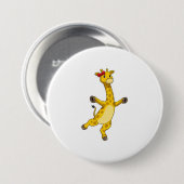 Badge Rond 7,6 Cm Giraffe au ruban (Devant & derrière)