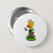 Badge Rond 7,6 Cm Giraffe avec mobile (Devant & derrière)
