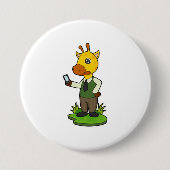 Badge Rond 7,6 Cm Giraffe avec mobile (Devant)